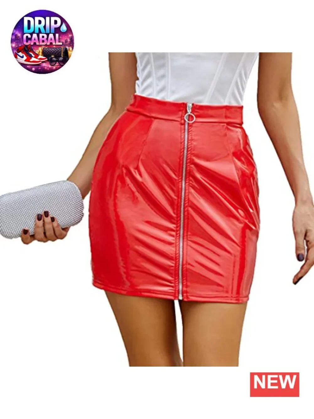 Women's Faux Leather High Waist Bodycon Mini Pencil Skirt | Party Club Night Out